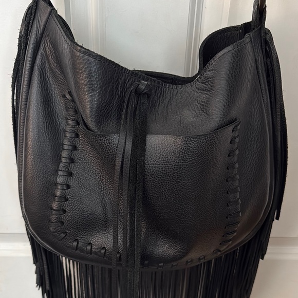 Black Fringe Shoulder Bag - Picture 2 of 14